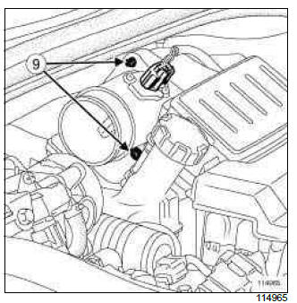 Renault Clio. Air flowmeter: Removal - Refitting