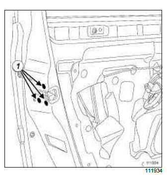 Renault Clio. Driver's front side door wiring: Removal - Refitting