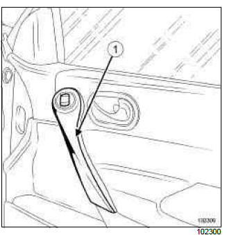 Renault Clio. Front electric window switch on passenger door: Removal - Refitting