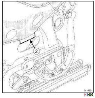 Renault Clio. Front seat height adjustment: Removal - Refitting