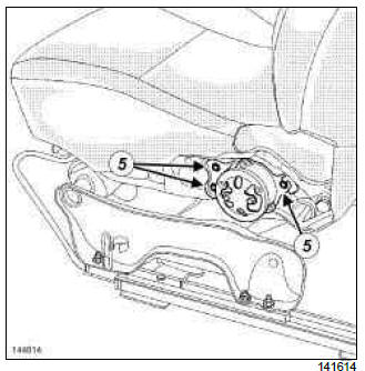 Renault Clio. Front seat height adjustment: Removal - Refitting