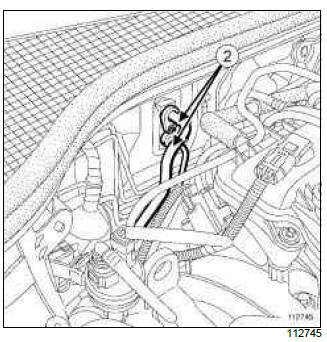 Renault Clio. Hydraulic unit - front left-hand calliper brake pipe: Removal - Refitting
