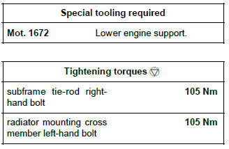 Renault Clio. Left-hand suspended engine mounting: Removal - Refitting