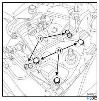 Renault Clio. Left-hand suspended engine mounting: Removal - Refitting