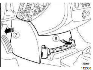Renault Clio. Recirculation control cable: Removal - Refitting