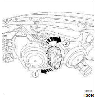 Renault Clio. Remote headlight beam adjustment actuator: Removal - Refitting