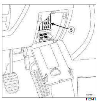 Renault Clio. Tyre pressure monitor: List and location of components