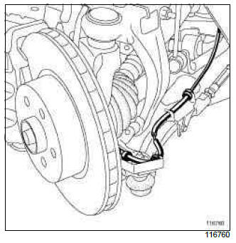 Renault Clio. Wheel speed sensor: Removal - Refitting