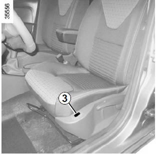 Renault Clio. To raise or lower the seat base