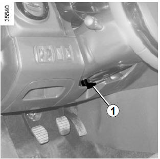 Renault Clio. Adjusting the steering wheel height and depth