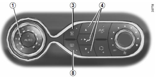 Renault Clio. Adjusting the distribution of air in the passenger compartment