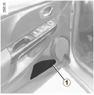 Renault Clio. Front door storage pockets