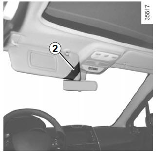 Renault Clio. Sun visor storage