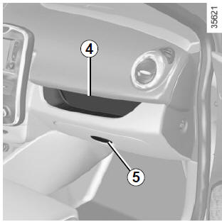 Renault Clio. Passenger storage compartment 