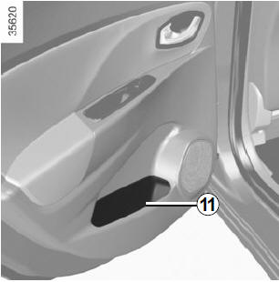 Renault Clio. Rear door storage compartment