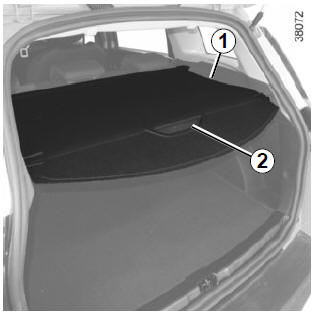 Renault Clio. To remove the flexible section of the luggage compartment cover 1