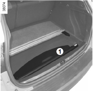 Renault Clio. Luggage compartment cover storage 1