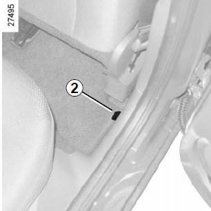 Renault Clio. Fitting the luggage net behind the front seats