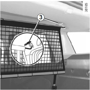 Renault Clio. Fitting the luggage net behind the rear bench seat