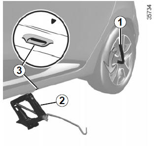 Renault Clio. Changing a wheel