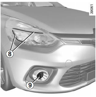 Renault Clio. Daytime running lights and side lights