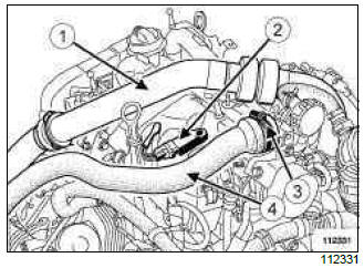 Renault Clio. High pressure pipe between rail and injector: Removal - Refitting