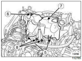 Renault Clio. High pressure pipe between rail and injector: Removal - Refitting