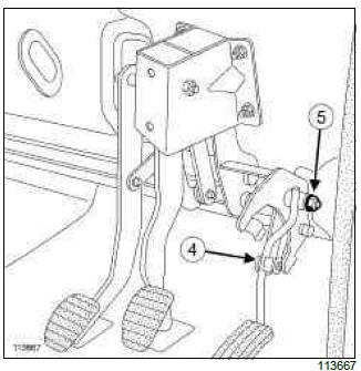 Renault Clio. Accelerator pedal: Removal - Refitting