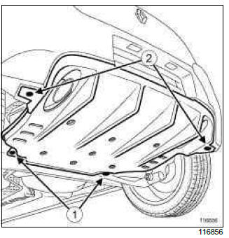 Renault Clio. Aerodynamic diffuser: Removal - Refitting