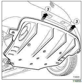 Renault Clio. Aerodynamic diffuser: Removal - Refitting