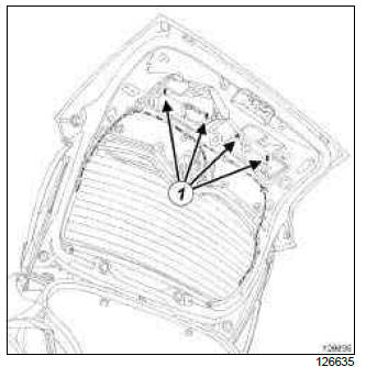 Renault Clio. Tailgate strip: Removal - Refitting