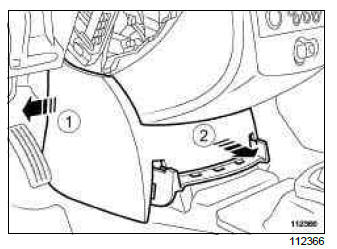 Renault Clio. Air distribution cable: Removal - Refitting