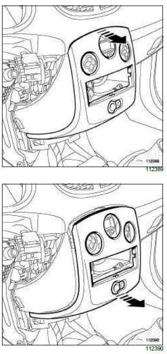 Renault Clio. Air distribution cable: Removal - Refitting