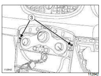 Renault Clio. Air distribution cable: Removal - Refitting