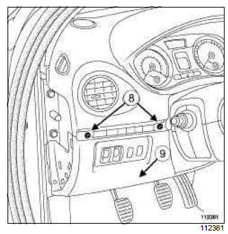 Renault Clio. Air distribution cable: Removal - Refitting