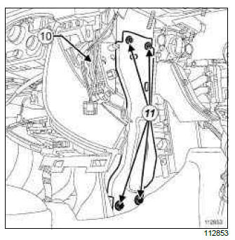 Renault Clio. Air distribution cable: Removal - Refitting