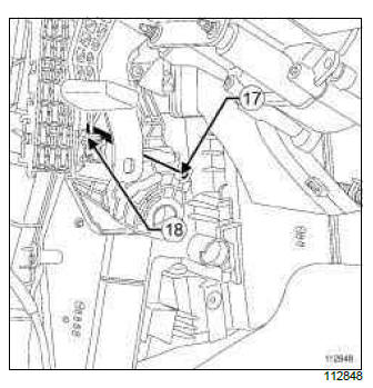 Renault Clio. Air distribution cable: Removal - Refitting