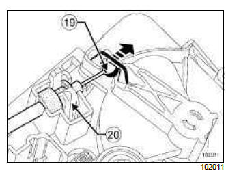 Renault Clio. Air distribution cable: Removal - Refitting