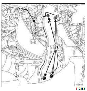 Renault Clio. Air distribution cable: Removal - Refitting