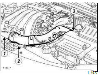 Renault Clio. Air flowmeter: Removal - Refitting