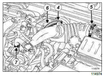 Renault Clio. Air flowmeter: Removal - Refitting