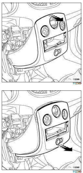 Renault Clio. Air mixing cable: Removal - Refitting