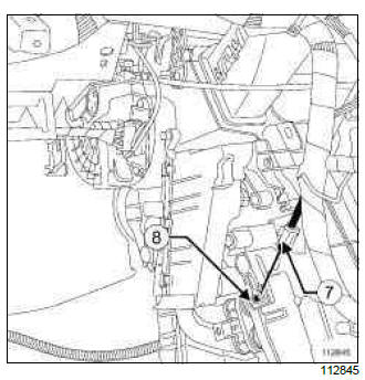 Renault Clio. Air mixing cable: Removal - Refitting