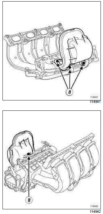 Renault Clio. Air resonator: Removal - Refitting