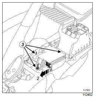 Renault Clio. Airbag computer: Removal - Refitting