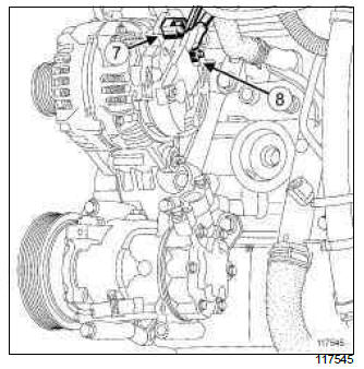 Renault Clio. Alternator: Removal - Refitting