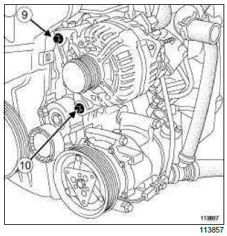 Renault Clio. Alternator: Removal - Refitting