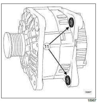 Renault Clio. Alternator: Removal - Refitting