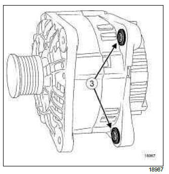 Renault Clio. Alternator: Removal - Refitting