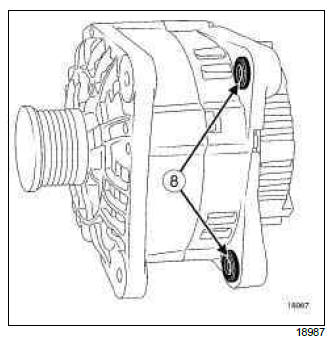 Renault Clio. Alternator: Removal - Refitting